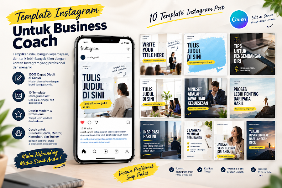 10 Template Bisnis Coach IG