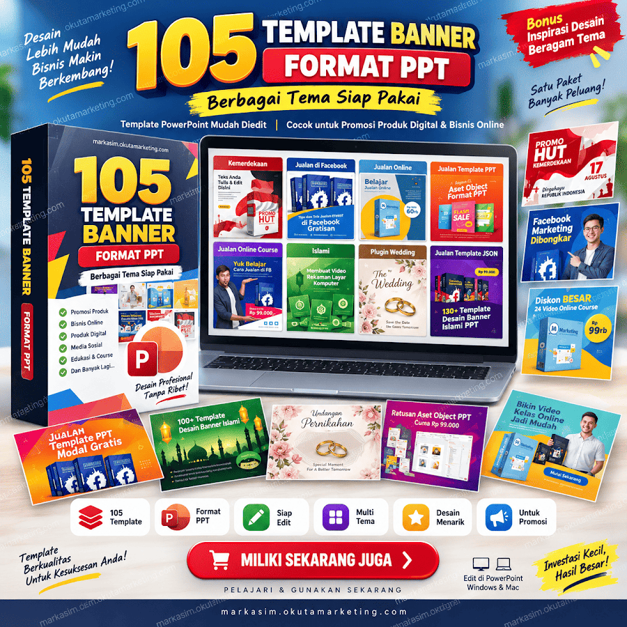 105 Template PPT Banner Berbagai Tema