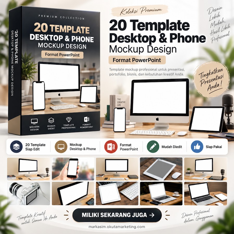 20 Desktop & Phone Mockup Design